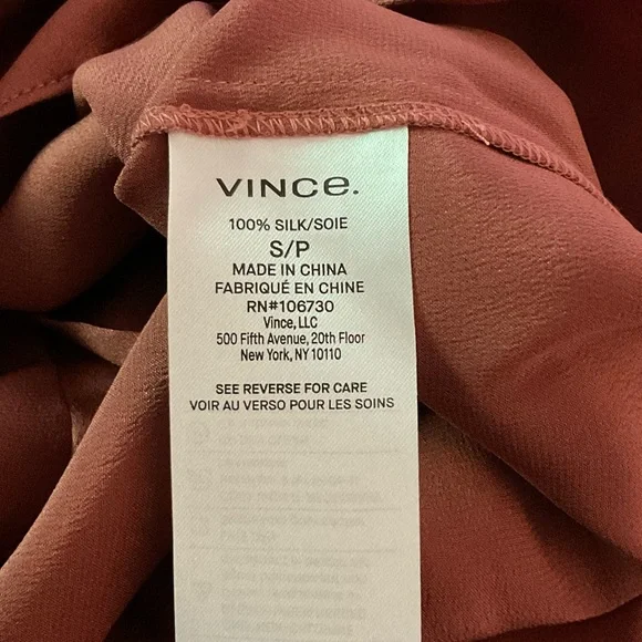 Vince Terracotta Satin Top - Picture 6 of 6